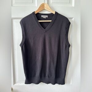Daniel Cremieux 100% Cotton Men's Black V-Neck Sweater Vest Sz L